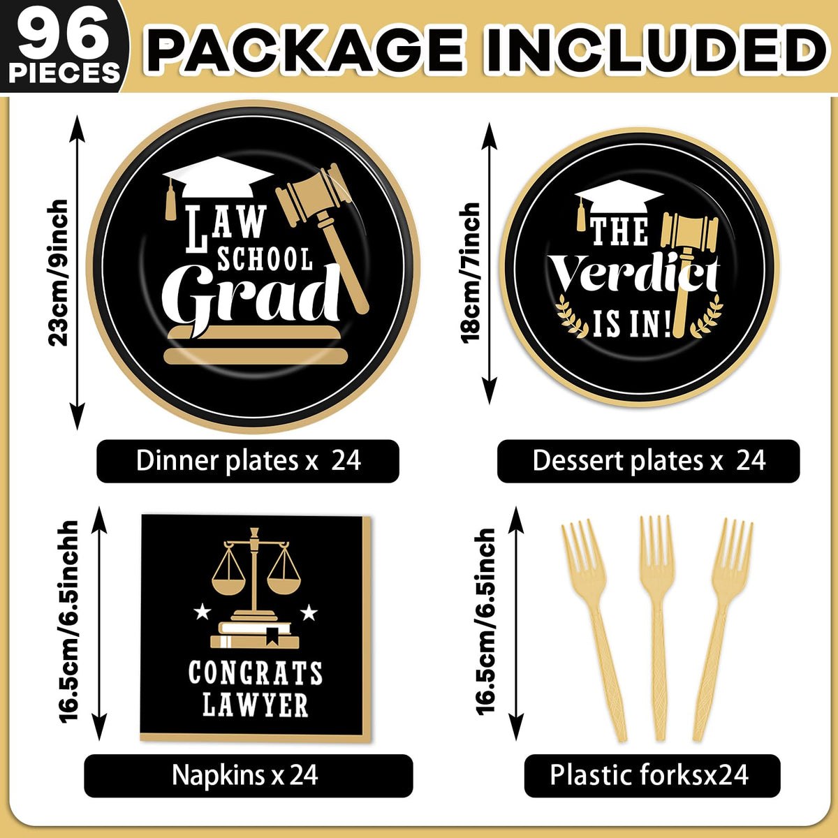 Yiaoyinnz law grad plates 7in; pair with napkins for a cohesive upscale look.