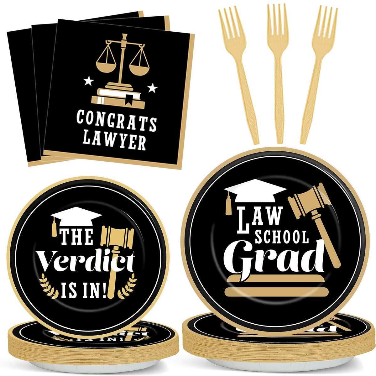 Yiaoyinnz lawyer congrats grad plates 9in; add a polished dessert presentation for the Class of 2026.