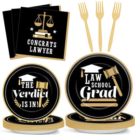 Yiaoyinnz lawyer congrats grad plates 9in; add a polished dessert presentation for the Class of 2026.