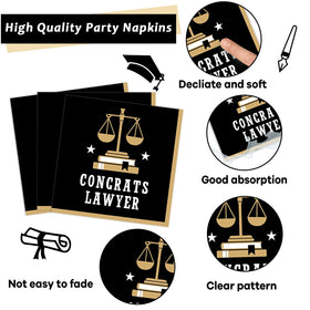 Yiaoyinnz lawyer-themed forks; convenient disposable cutlery for quick cleanup after toasts.