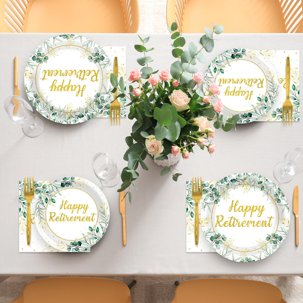 Yiaoyinnz retirement party tableware coordination creates a cohesive look