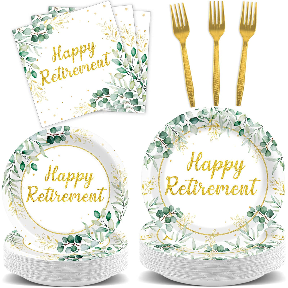 Yiaoyinnz sage green retirement plates showcase cohesive party styling for guest meals