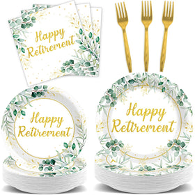 Yiaoyinnz sage green retirement plates showcase cohesive party styling for guest meals