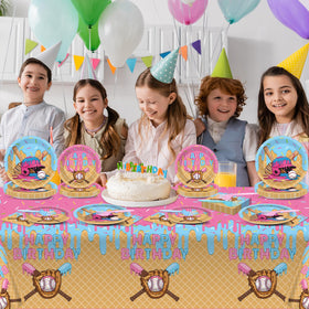 Yiaoyinnz tablecloths baseball ice cream protect surfaces with bright decor