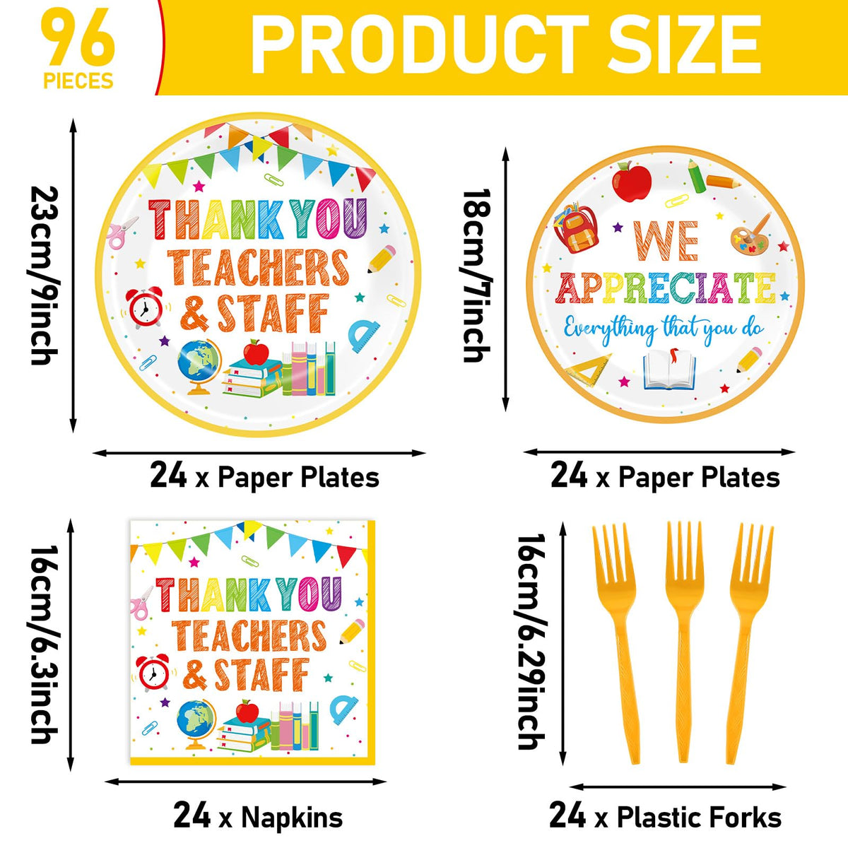 Yiaoyinnz teacher appreciation 7-inch plates ideal for desserts