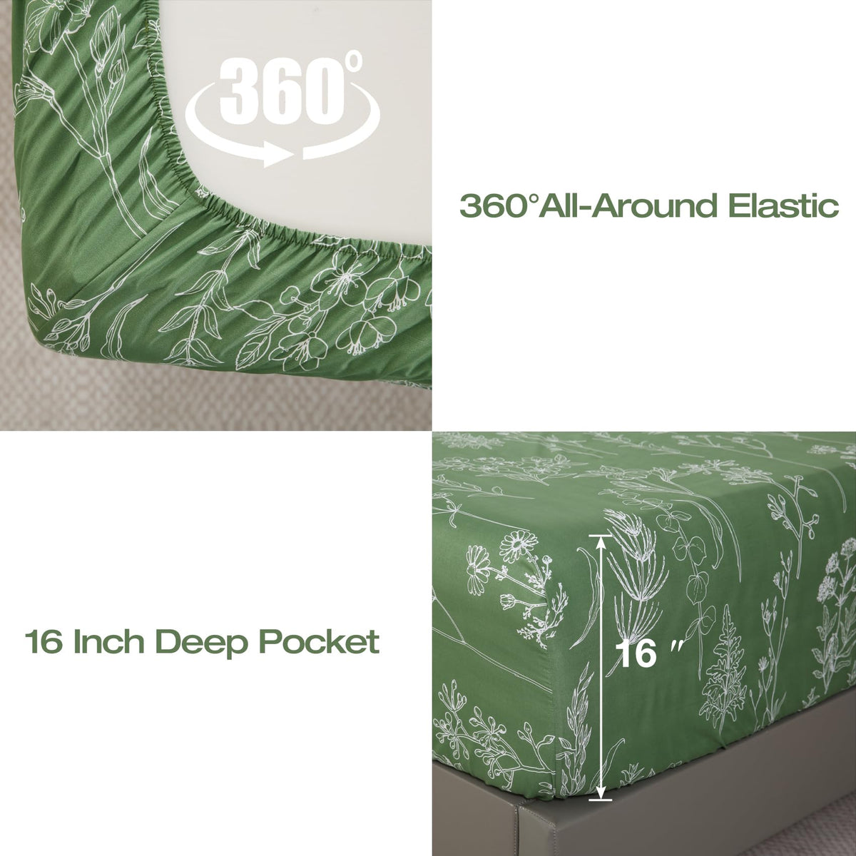 Yibeizi deep-pocket sheets fit mattresses up to 16 inches for a snug look