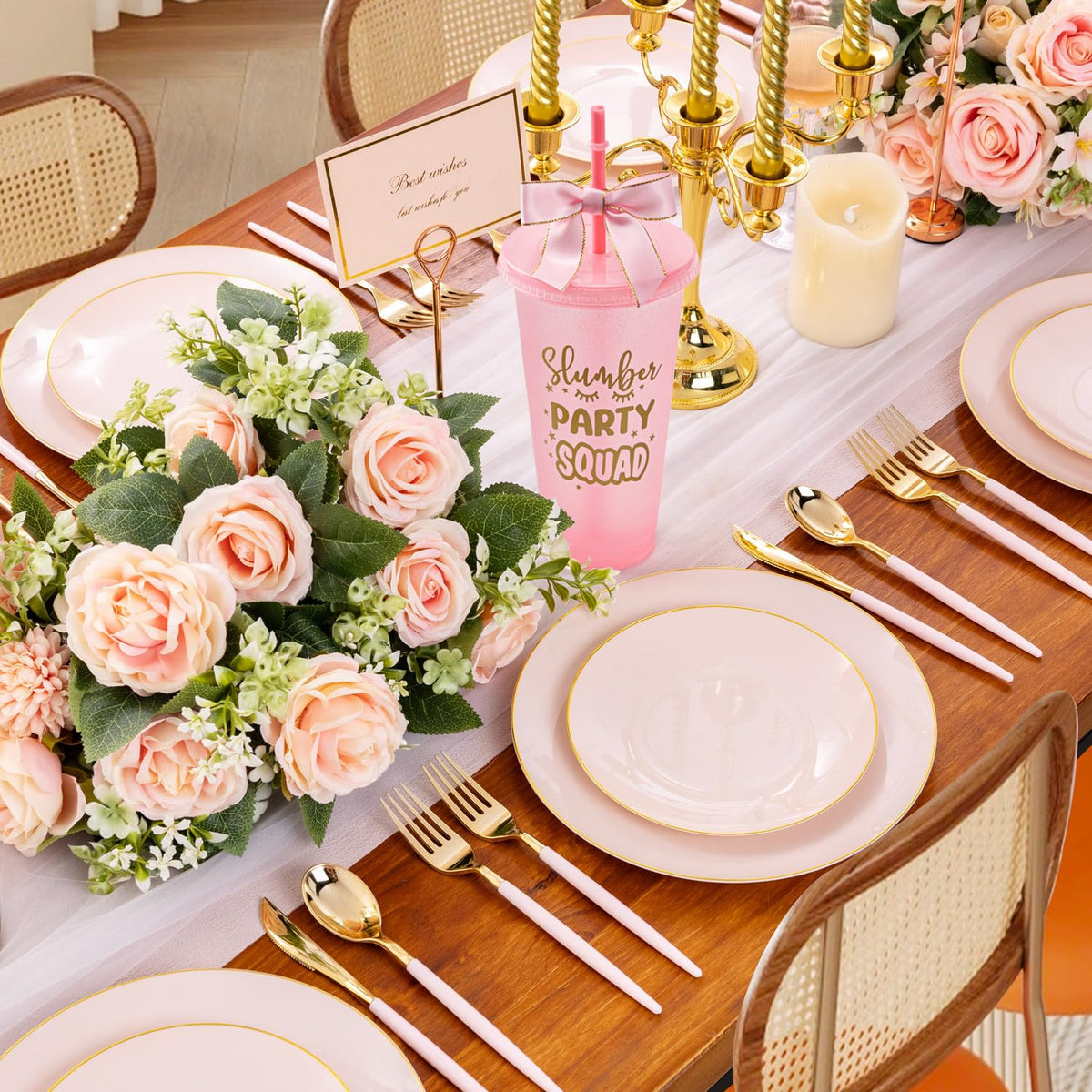 Yicentdp pink plastic tumbler close-up highlights durable reuse for gatherings.
