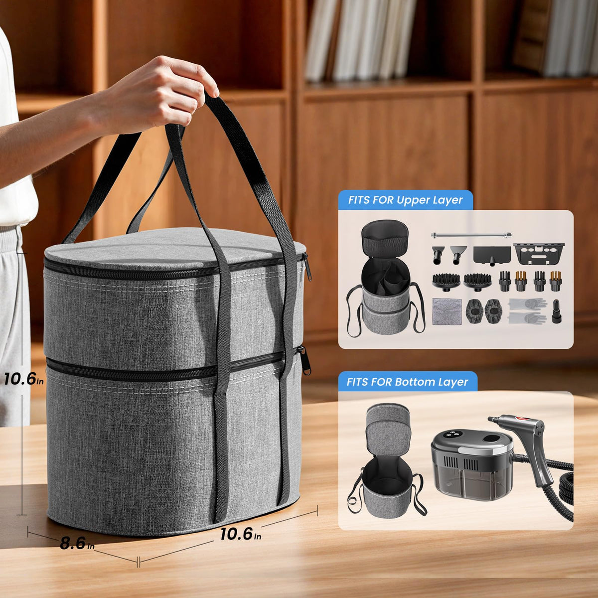 YICHENGDA steam cleaner with 6-level handle for comfortable control.