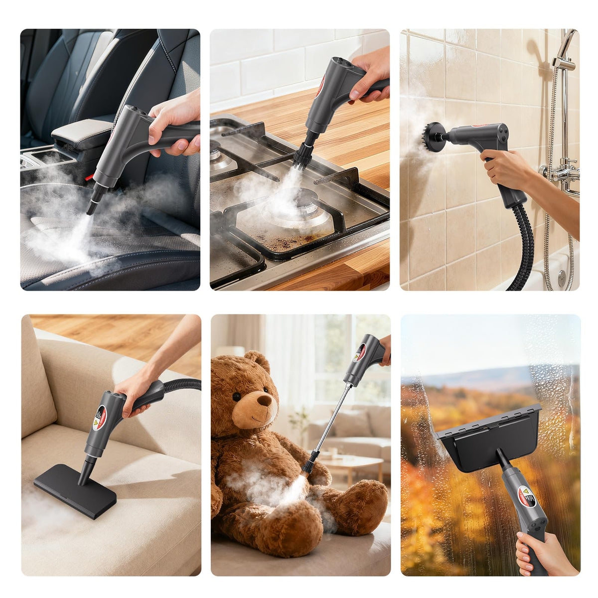 YICHENGDA steam cleaner enables cleaning of kitchen, bathroom, tiles, and more.