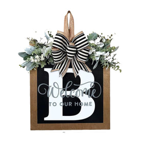 YICORIP last name wreath monogram on front door adds year-round curb appeal.