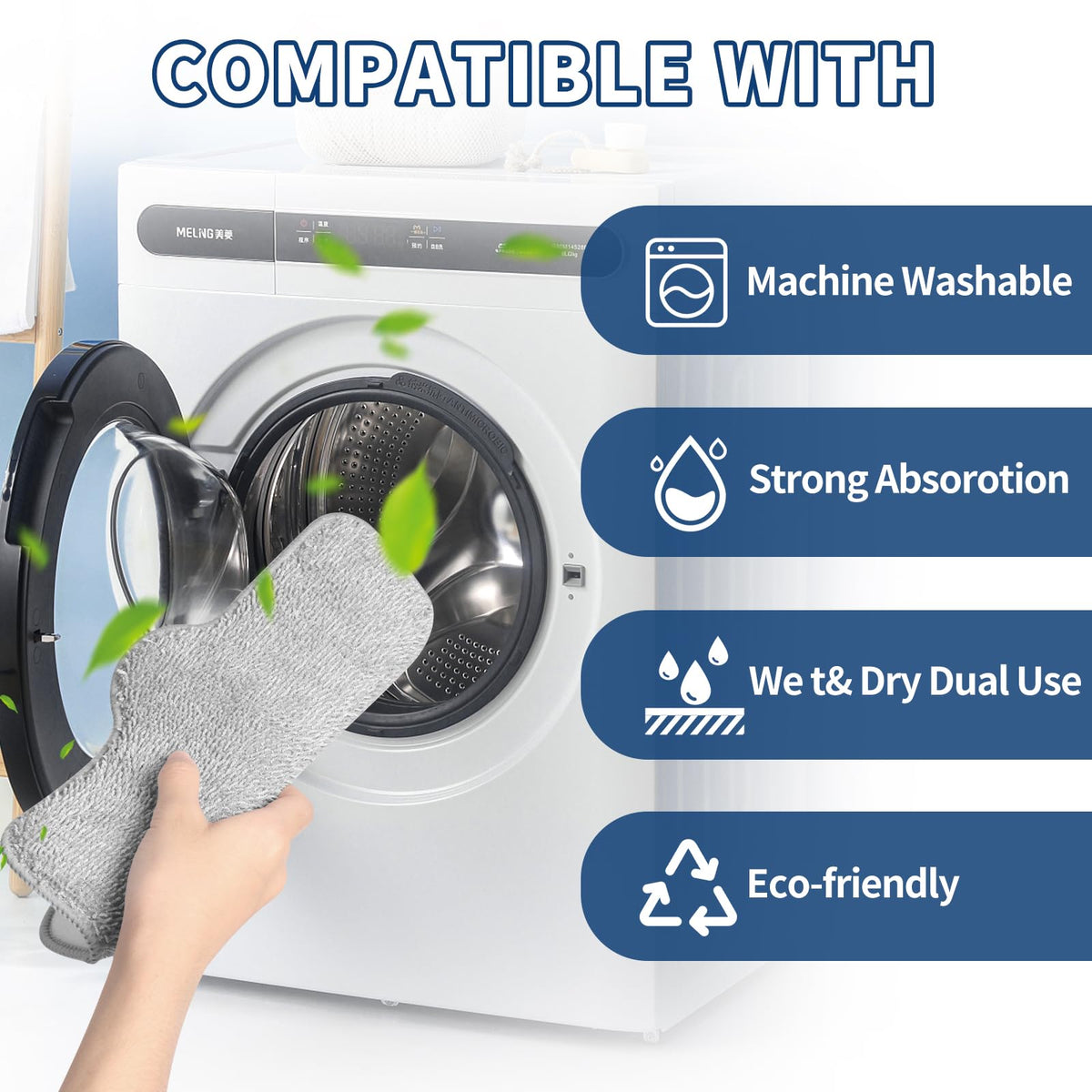 Yicotira all-surfaces cleaning pad effectively cleans hardwood, tile, and laminate floors.