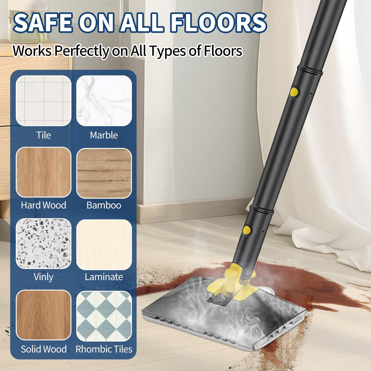 Yicotira easy-install pads attach securely to steam mop without clips or Velcro.