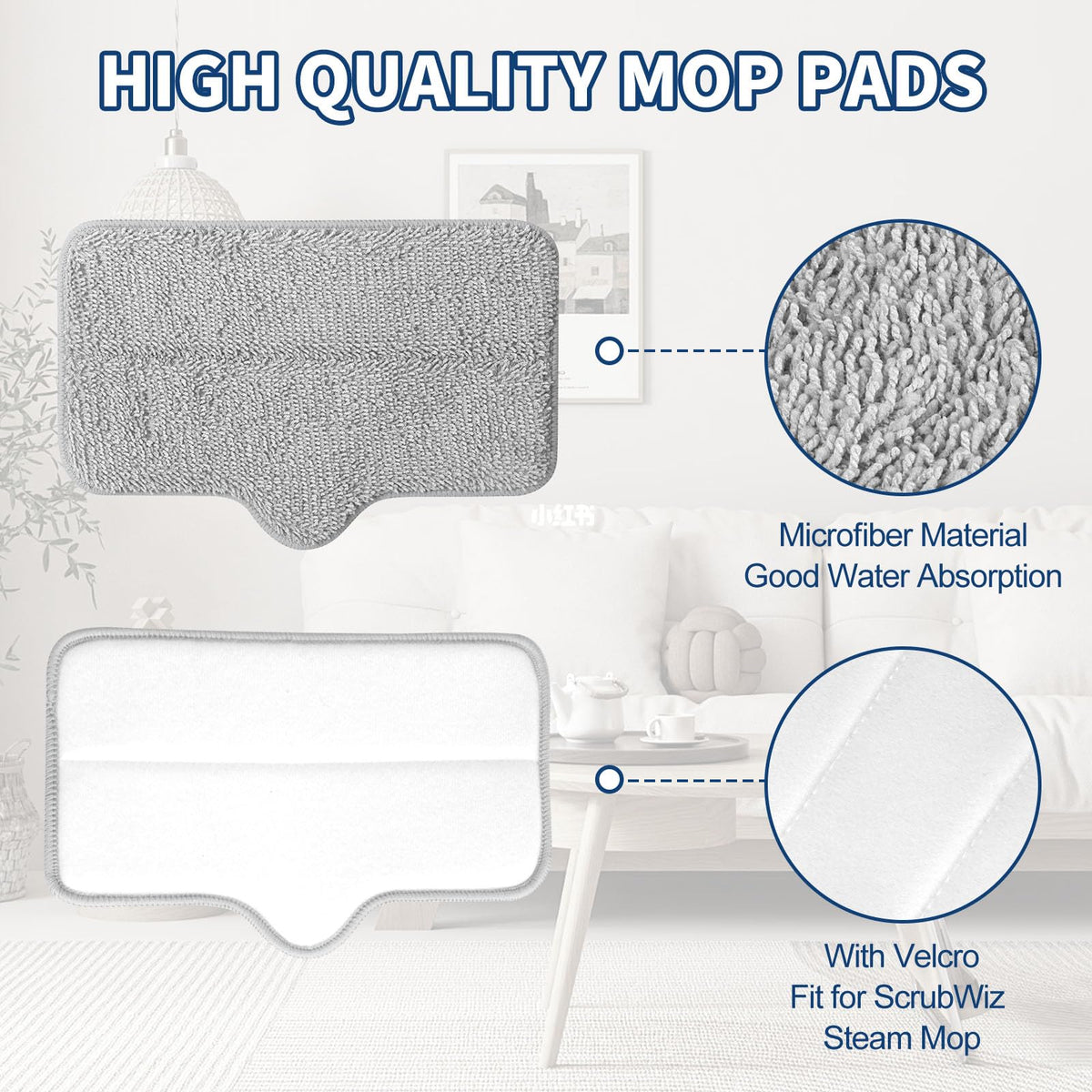 Yicotira washable reusable mop pad ready for machine washing after cleaning sessions.