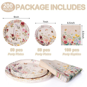 YIDAKO floral plates 7inch on a dessert spread for quick service