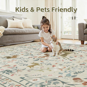 Yidanamy 5x7 rug under dining table enhances dining area with stable grip.