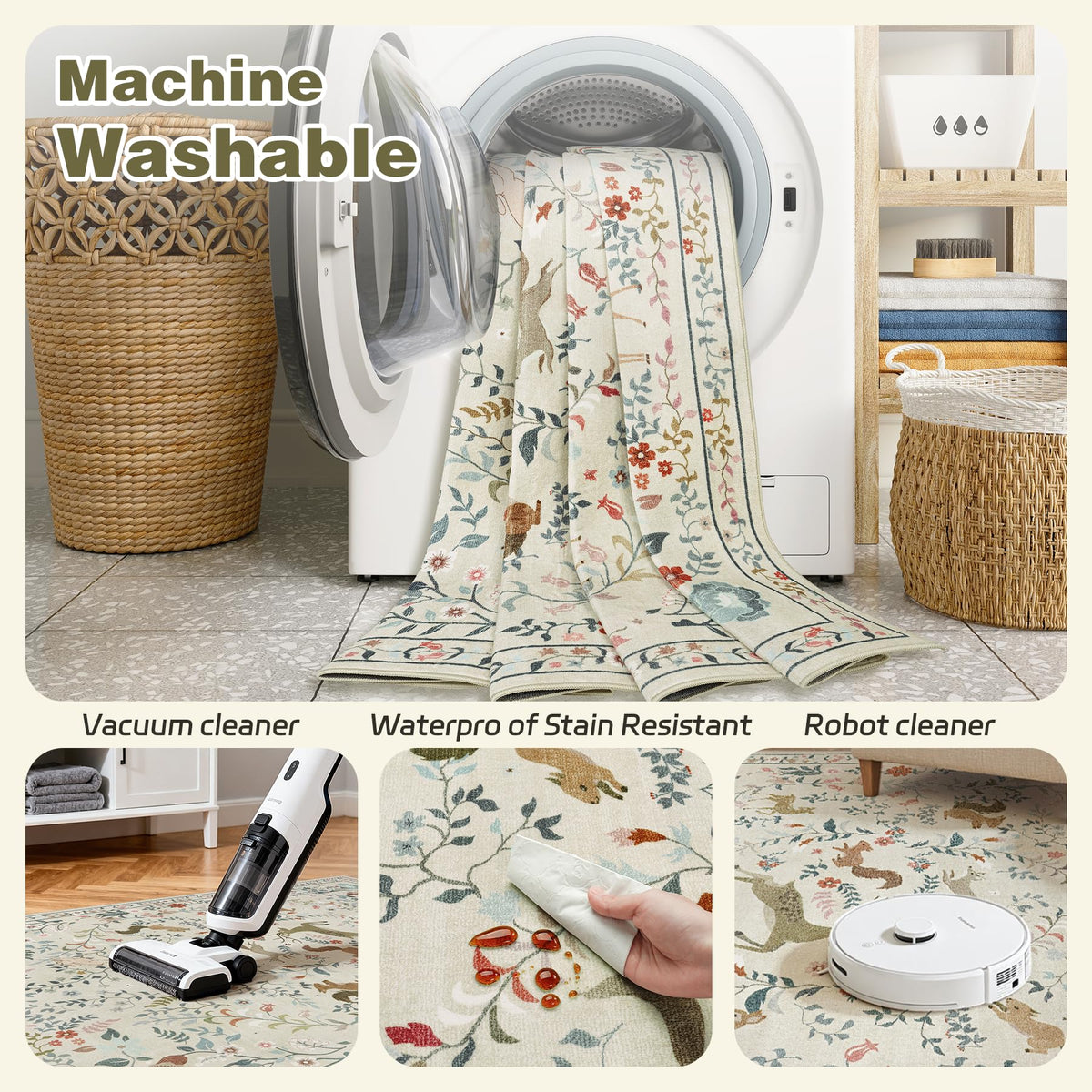 Yidanamy nursery rug with gentle pile supports babies and pets.