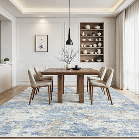 Yidanamy 8x10 rug in a living room and dining area for contemporary style.