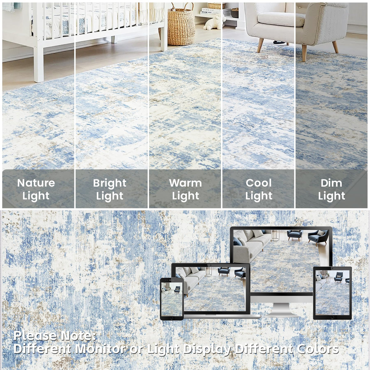 Yidanamy versatile abstract rug design suitable for multiple rooms and decor styles.