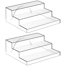 Yieach 3-tier display front view shows items clearly with crystal-clear acrylic