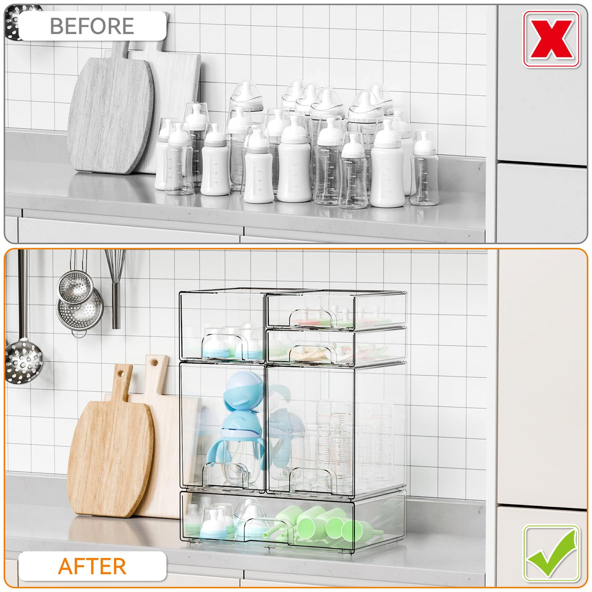 Yieach bathroom cabinet bins offer dust protection and easy access