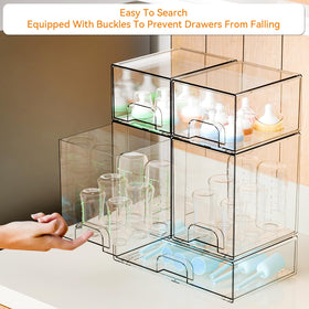 Yieach dustproof transparent drawer with pull-out handle protects contents and simplifies access