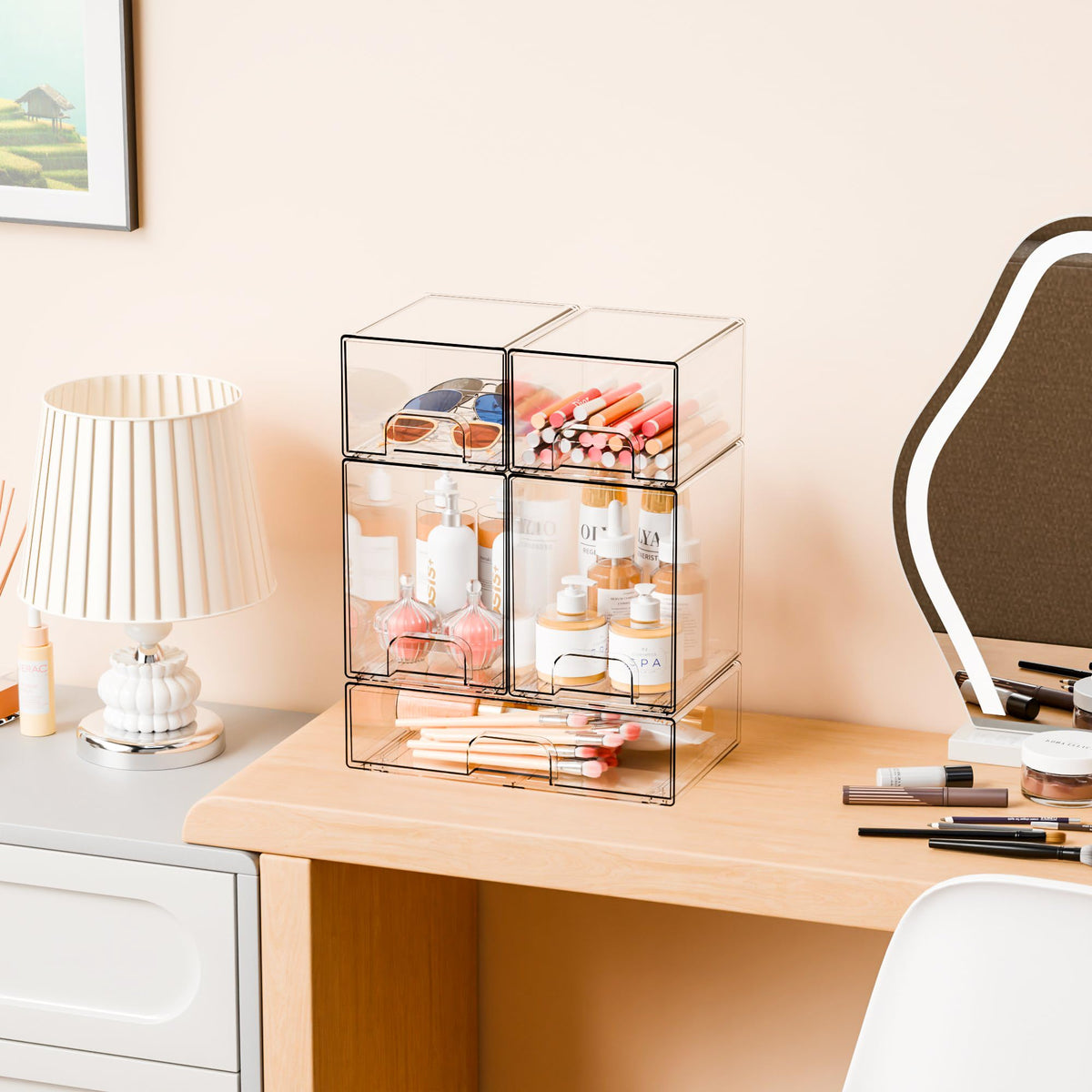 Yieach clear drawers provide quick visibility and grab-and-go access