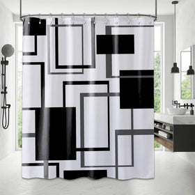 Yieldeer Geometric Curtain 12 grommets enable secure installation.