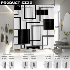 Yieldeer Geometric Curtain black and white contrast enhances bold decor.
