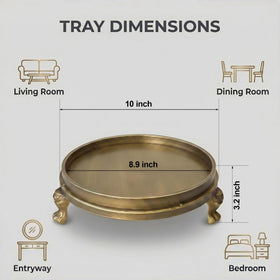 Yielycan brass tray claw feet detail elevates a vintage table display