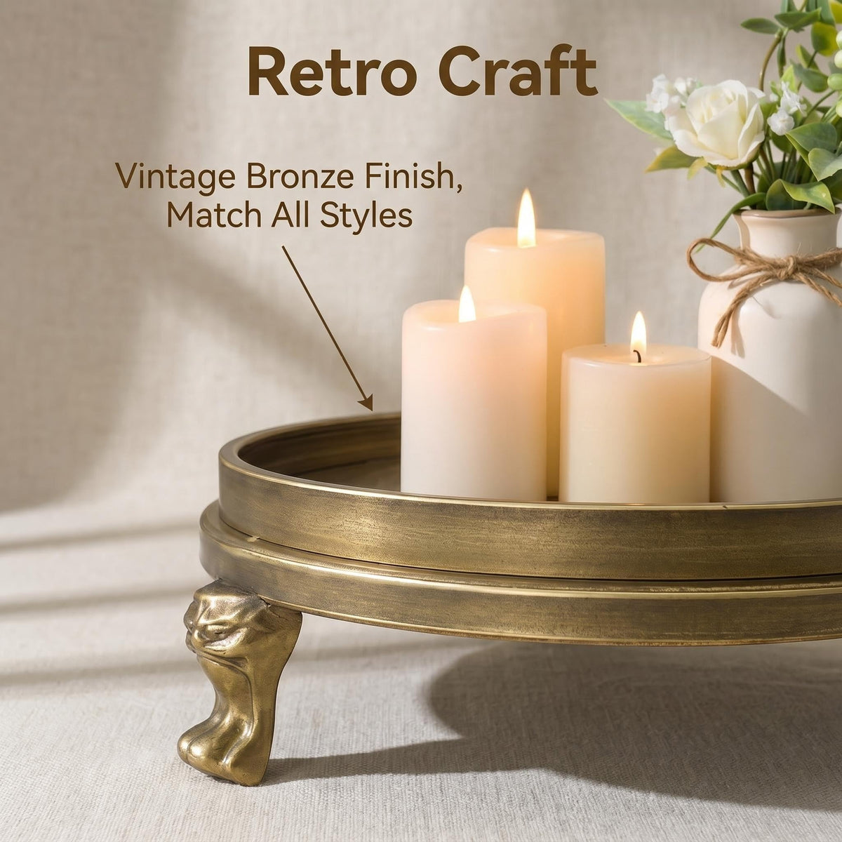 Yielycan brass tray with plants adds charm to a shelf