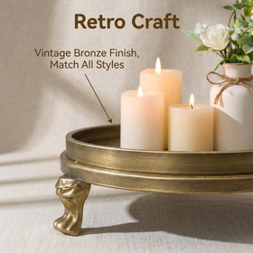 Yielycan brass tray with plants adds charm to a shelf