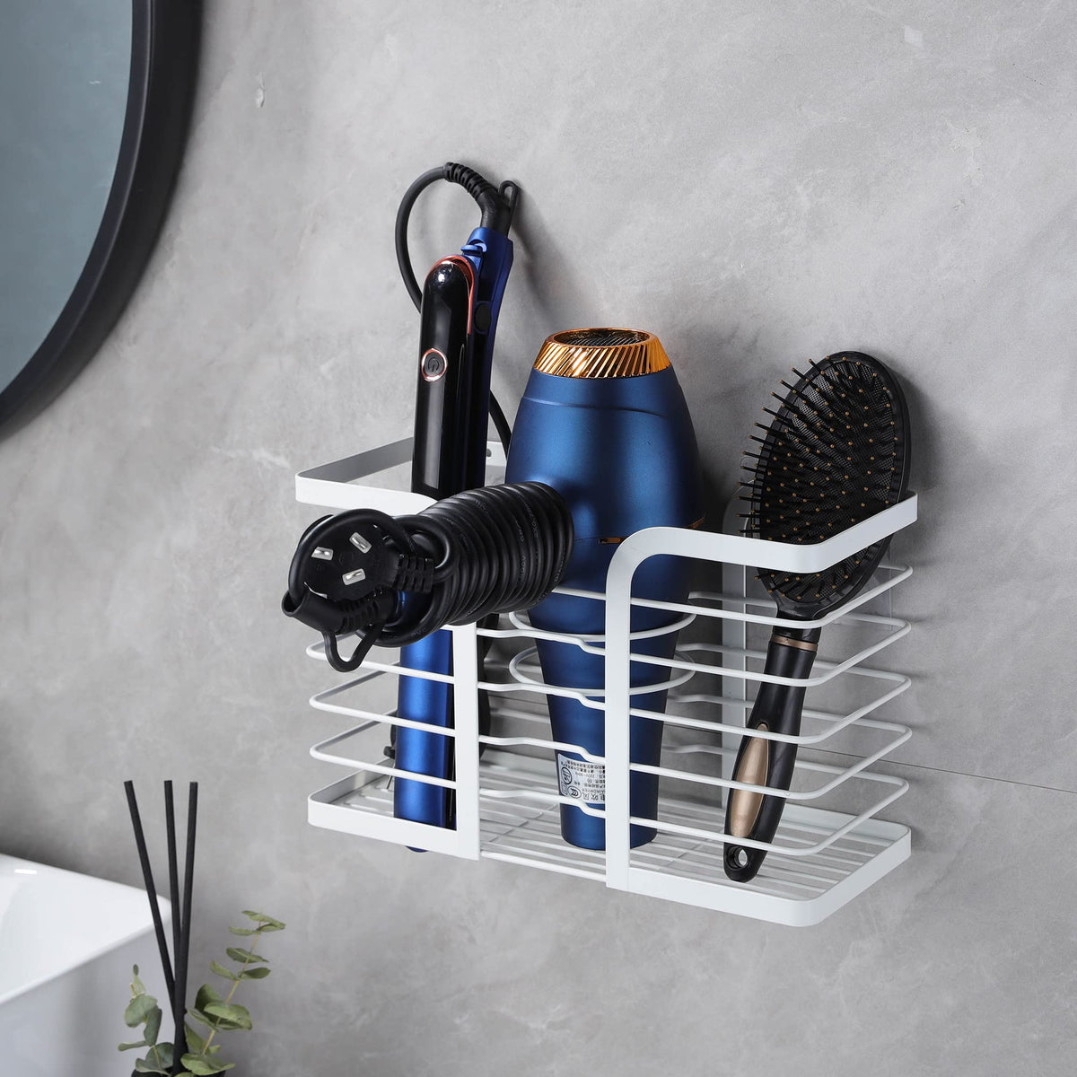 YIGII flexible installation on wall or cabinet door for bathroom organization