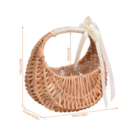 Yiheini basket with ribbons shown hanging for decorative display.