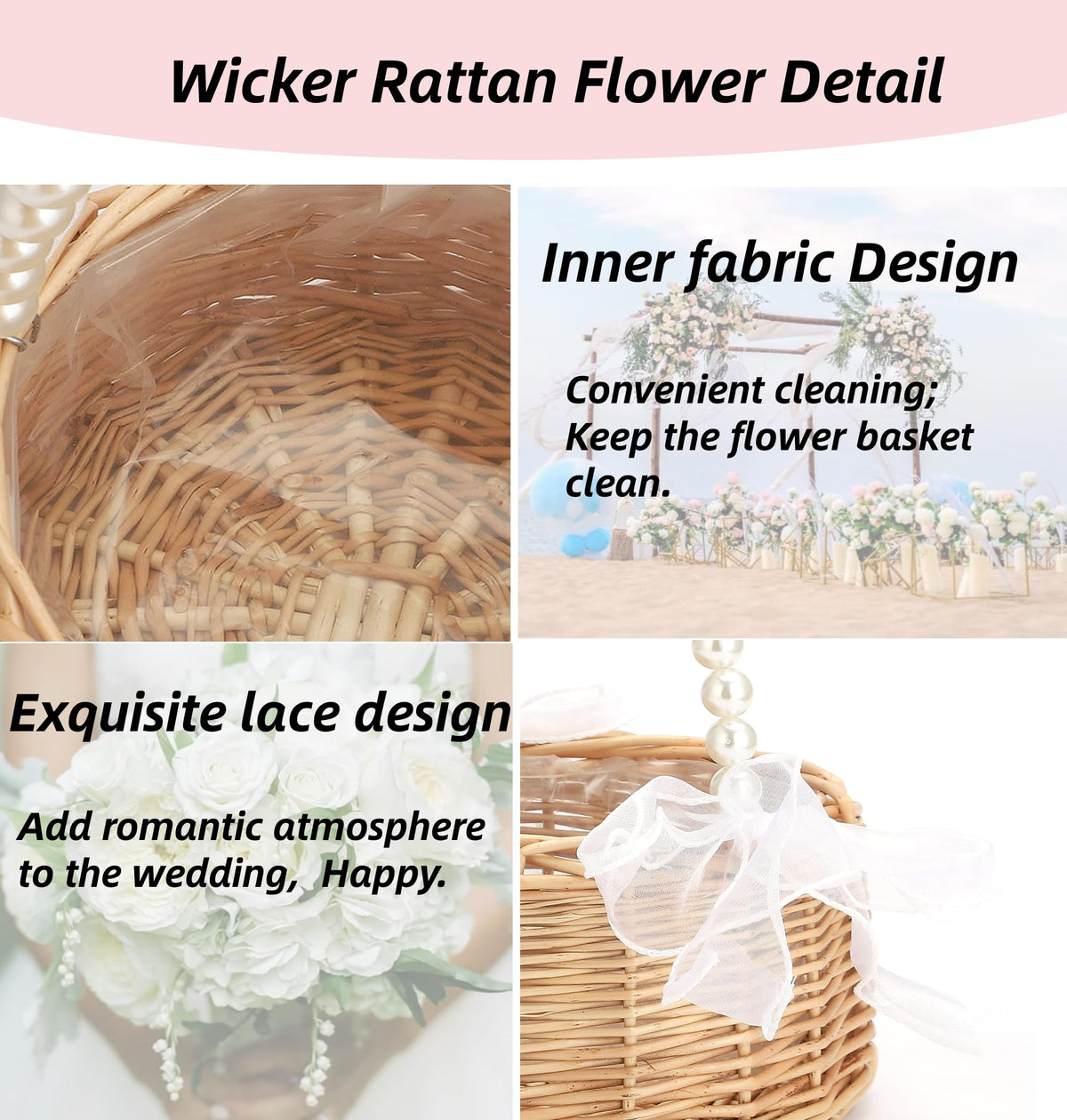 Yiheini pearl-handle bow detail adds romantic charm to the ceremony