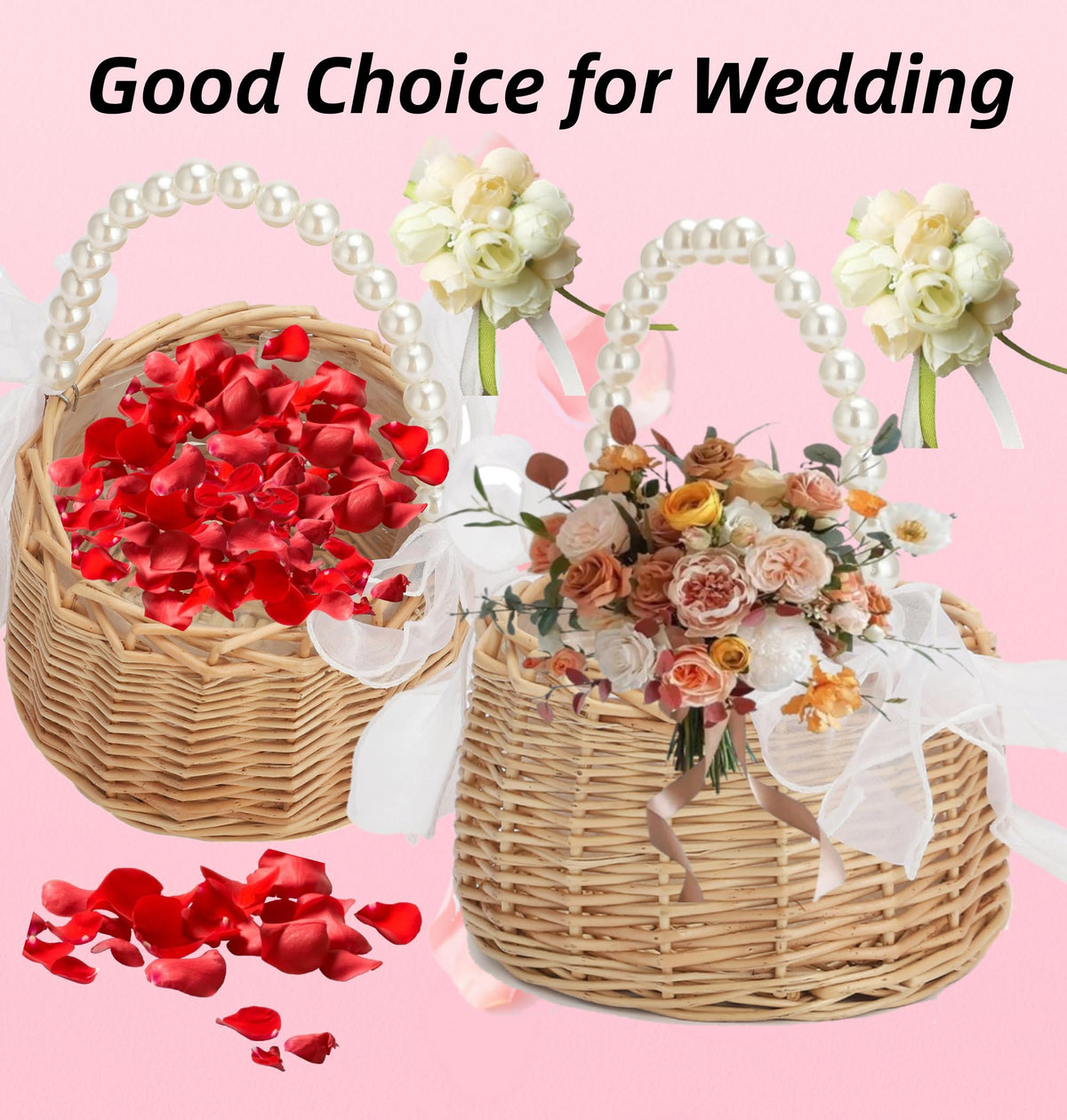 Yiheini versatile rattan basket for Easter, showers, or table styling
