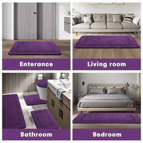 YIHOUSE absorbent bath mat back dries quickly to protect floors