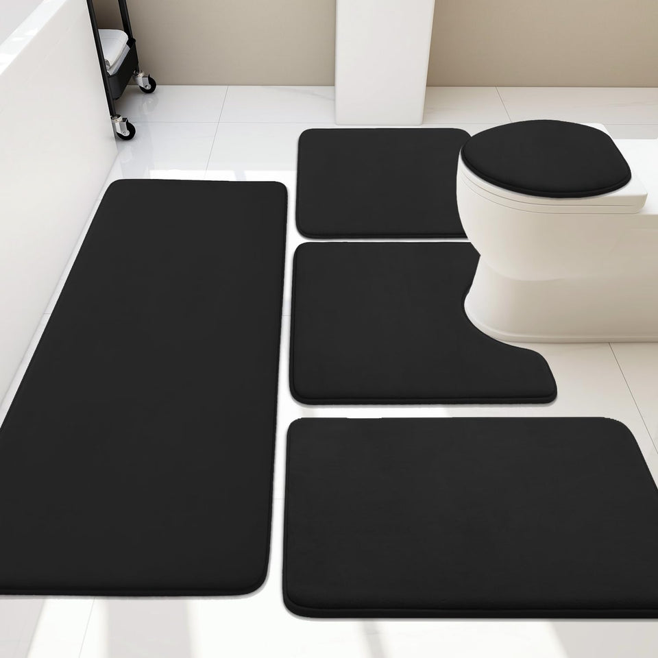YIHOUSE memory foam bath rug large 20x46 for plush bathroom comfort