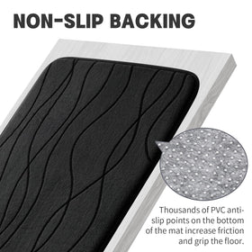 YIHOUSE black bath rug set in a modern bathroom scene