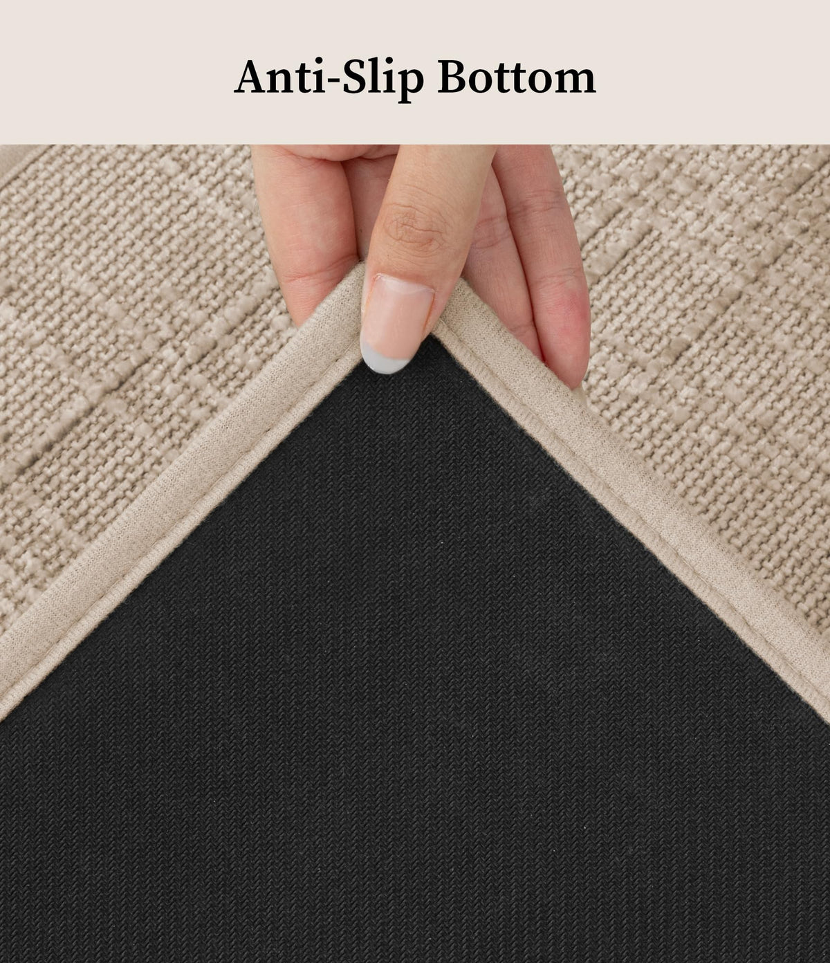 YIHOUSE 16x32 beige rug with slim profile suitable under doors