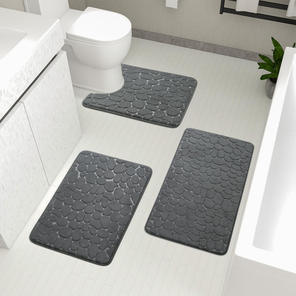 YIHOUSE large 32x20 bathroom rug set for plush comfort and dry floors