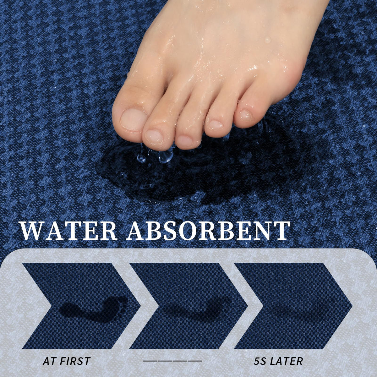 YIHOUSE absorbent microfiber quickly soaks up water after showers.