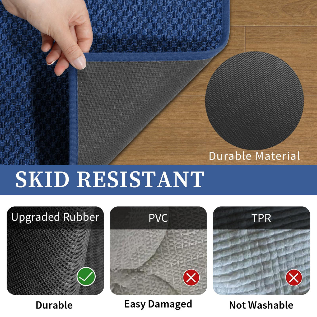 YIHOUSE machine-washable bath mats stay soft and colors vibrant.