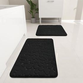 YIHOUSE bathroom rug set on floor with memory foam comfort and non-slip backing