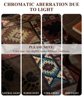 YIHOUSE bears and paws print rug, cozy farmhouse charm for living spaces.