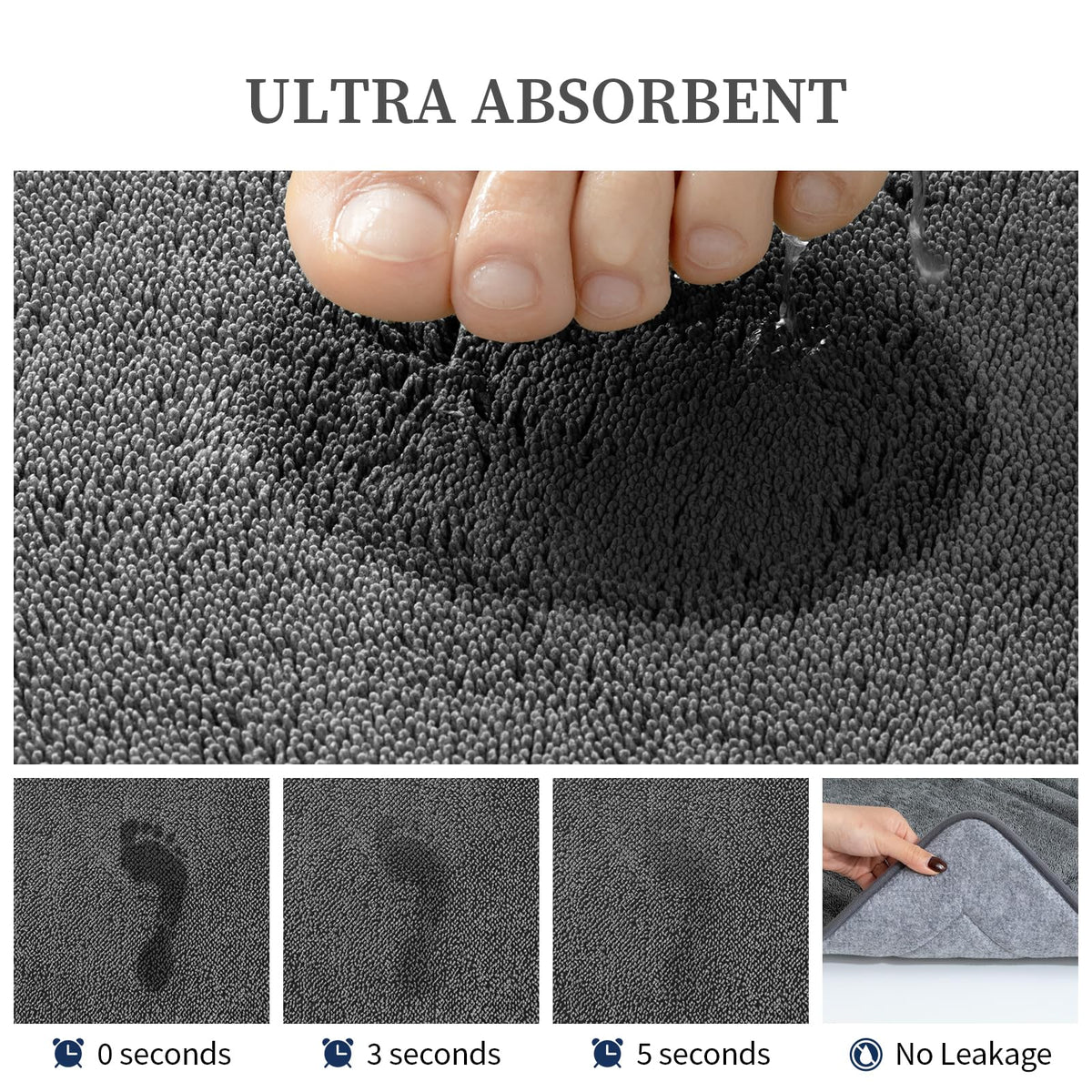 YIHOUSE dark-grey mat on a modern sink area complements contemporary decor.