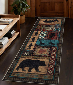 YIHOUSE hallway runner rug 2x6 full view showcasing rustic cabin style for entryways