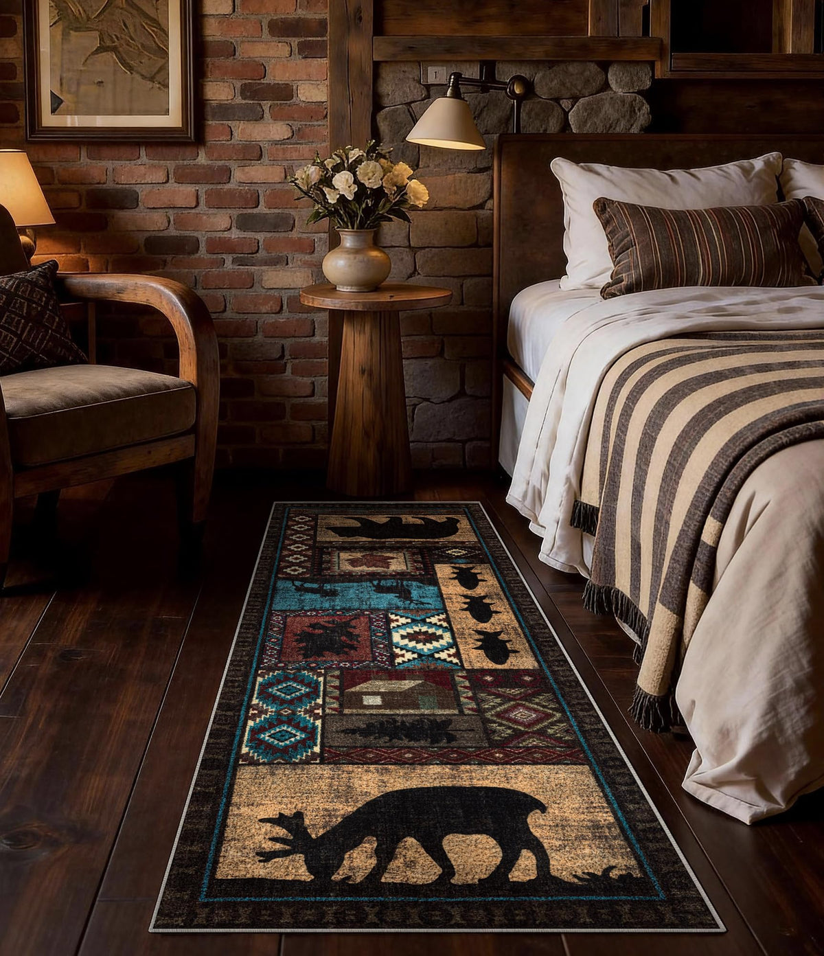 YIHOUSE rug with TPR backing illustrating non-slip safety on hard floors