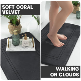 Large bath rug 32x20 with soft cushioning near the tub.