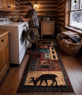 YIHOUSE low-pile imitation cashmere rug, lightweight and door-friendly.