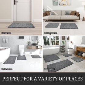 YIHOUSE machine-washable bath rug—easy care with no fading.
